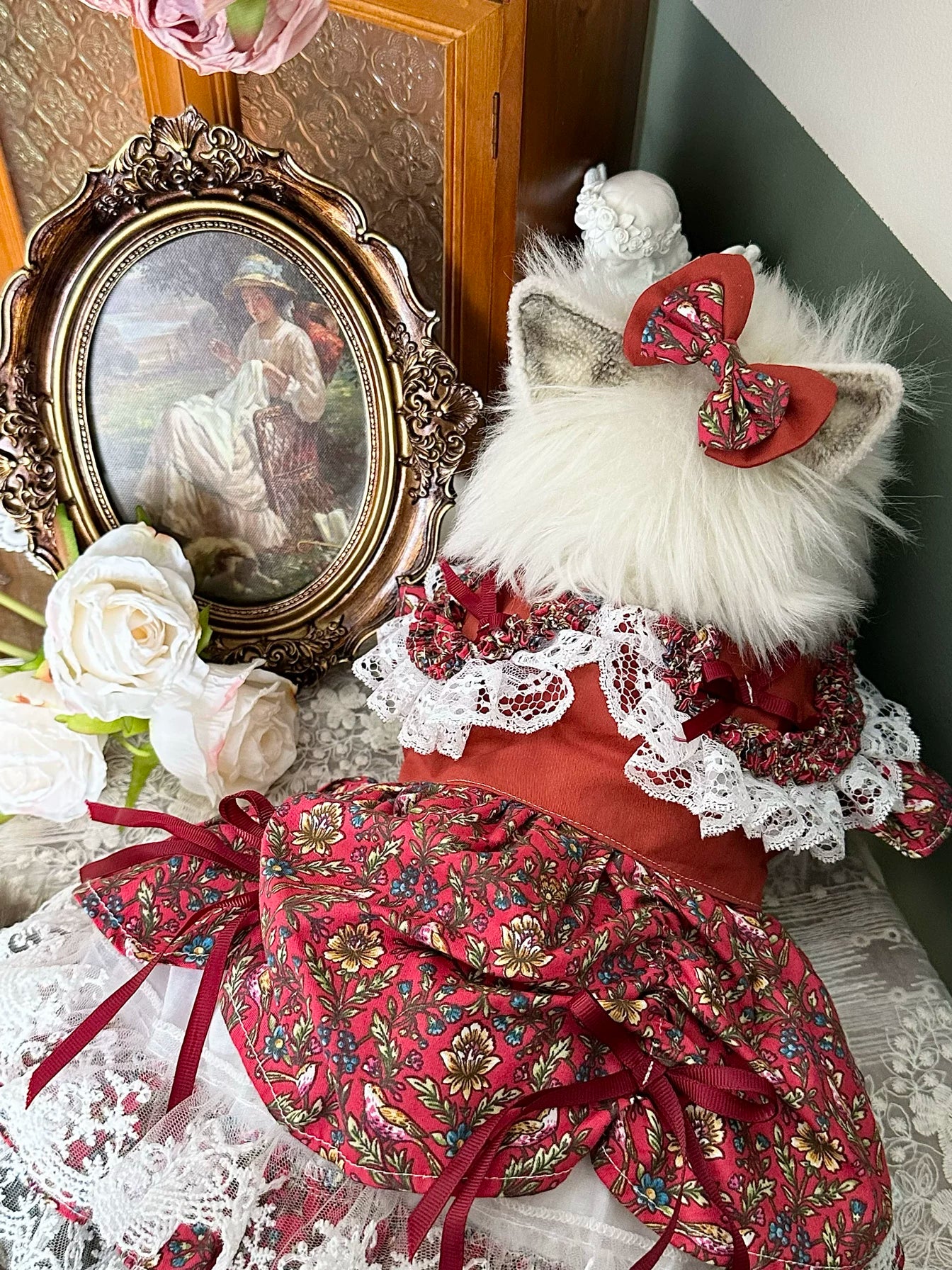 Rust Raspberry Lolita Cat Princess Dress