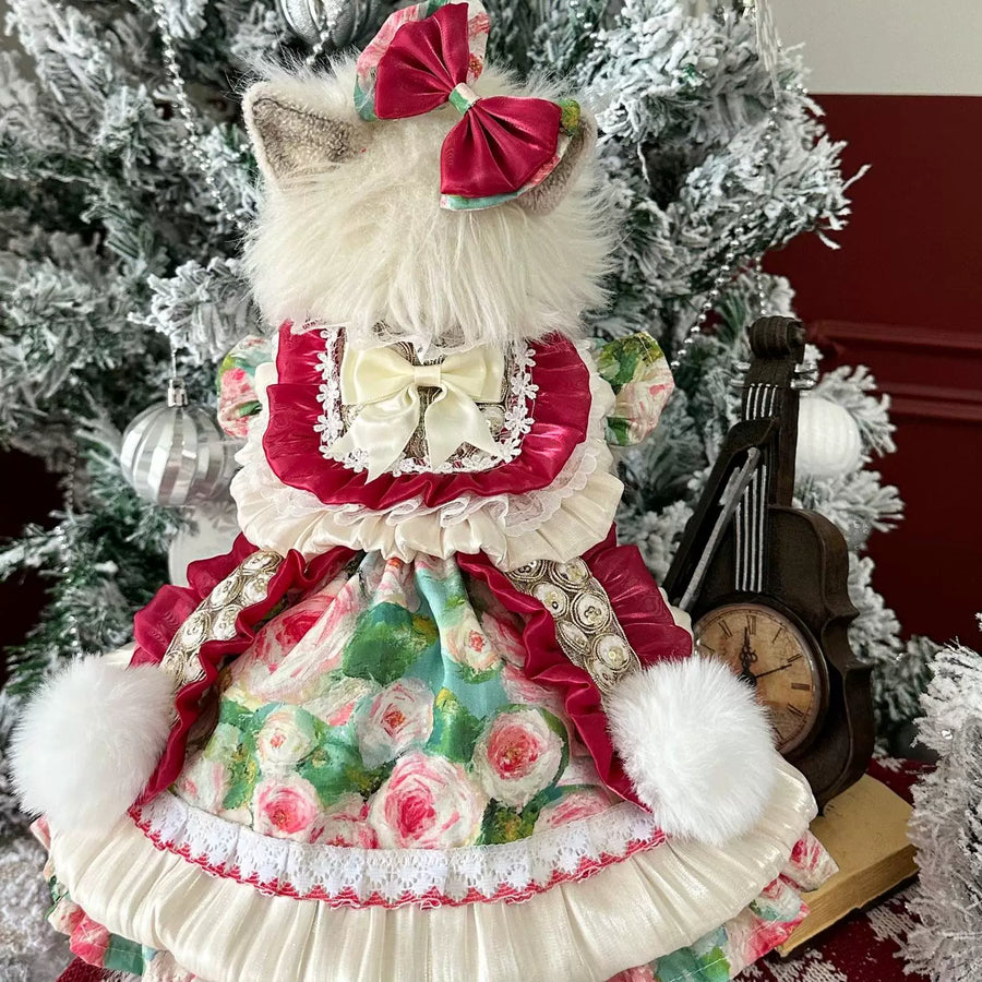 Watermelon Pom Cute Cat Clothes, Small Dog Dress
