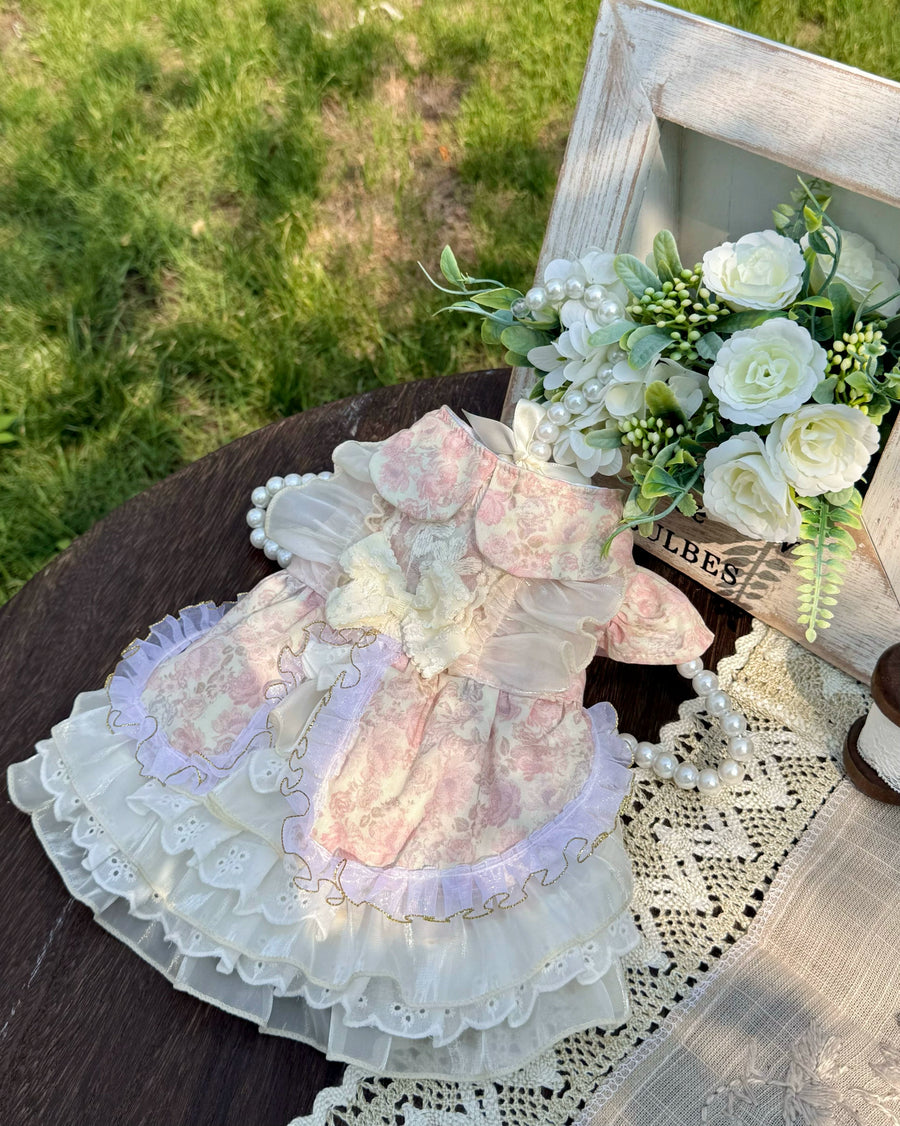 Floral Layered Tulle Pet Dress for Cats and Small Dogs