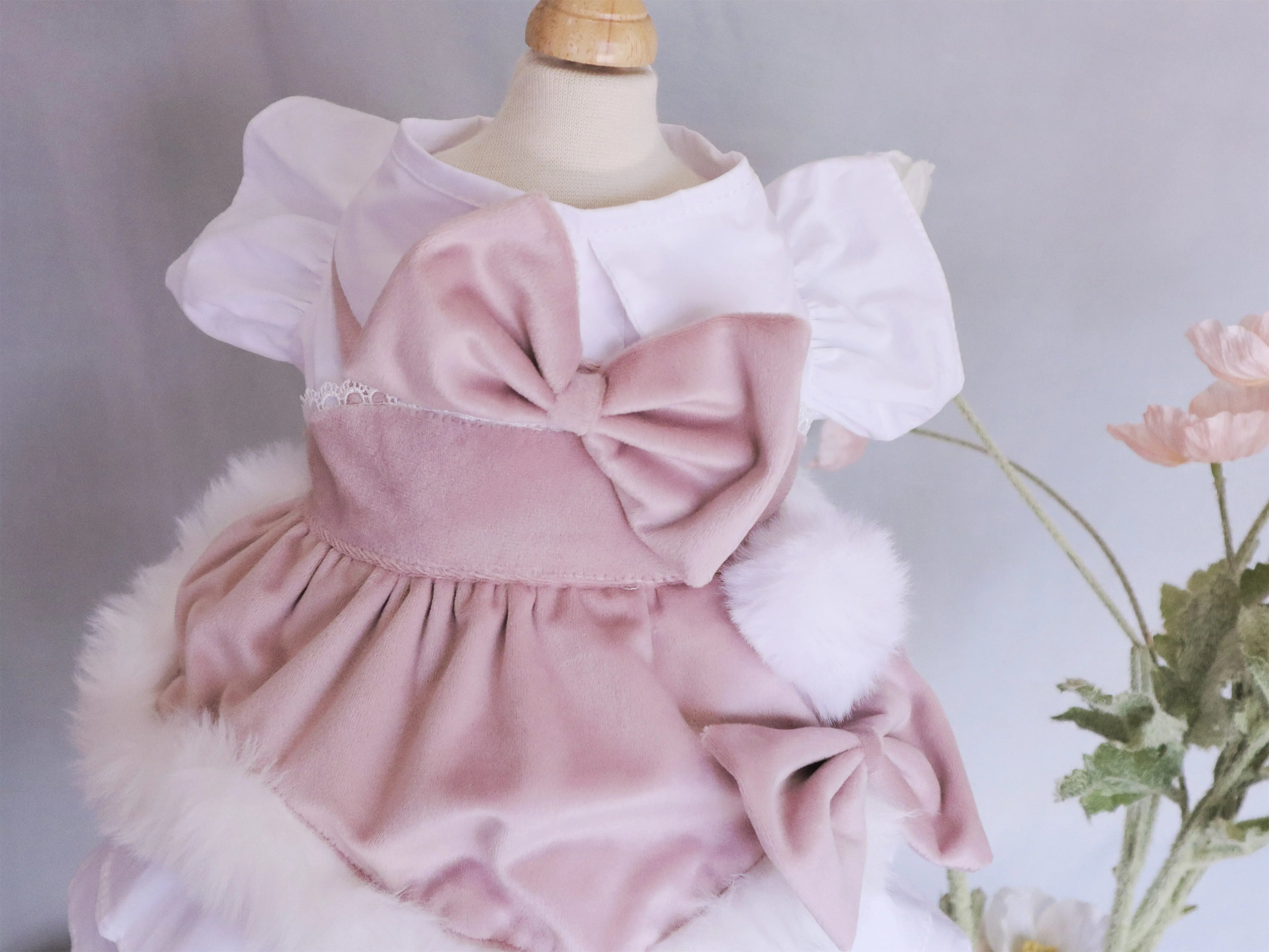 Warm Velvet Lolita Cat Winter Clothes, Dog Clothes for Small Dogs
