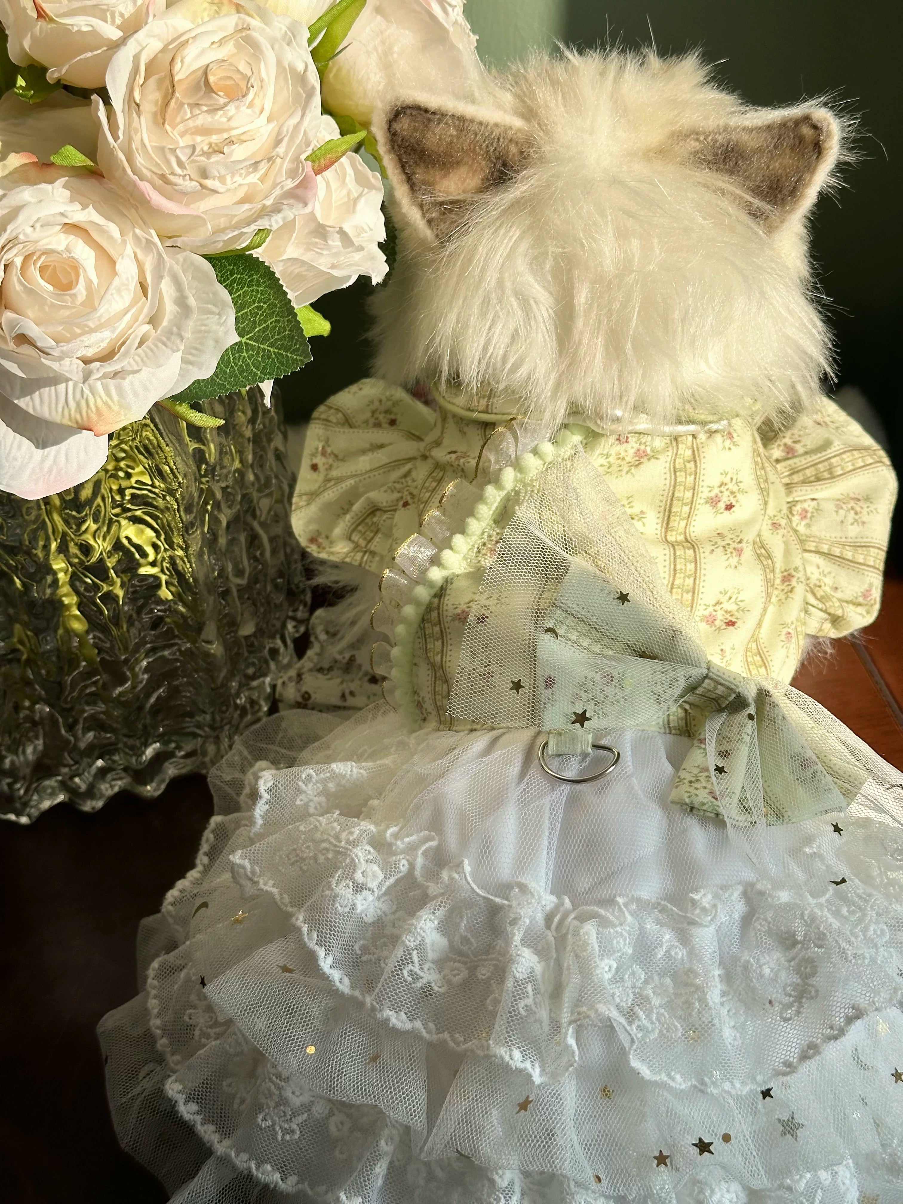 Mint Manor Lace Tulle Cat Princess Dress, Pet Dress - image 11
