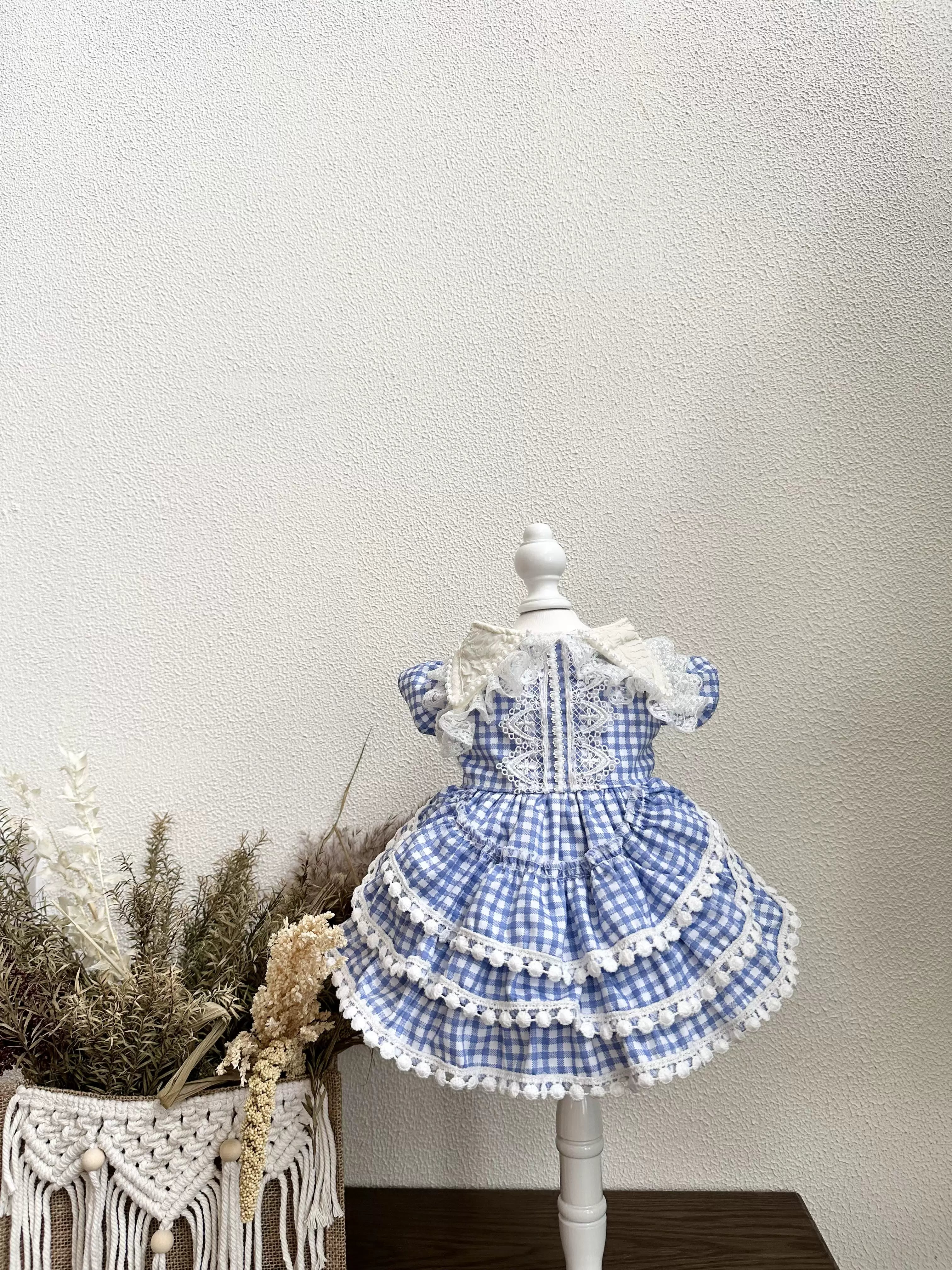 Ocean Blue Pearl Cat Dress, Cute Dog Clothes Party Outfit