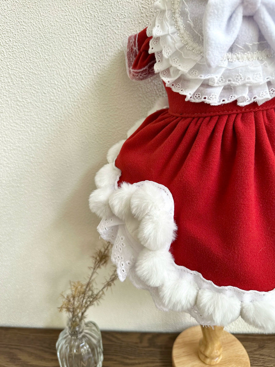 Red White Thermal Cat Clothes, Warm Clothes for Small Dogs