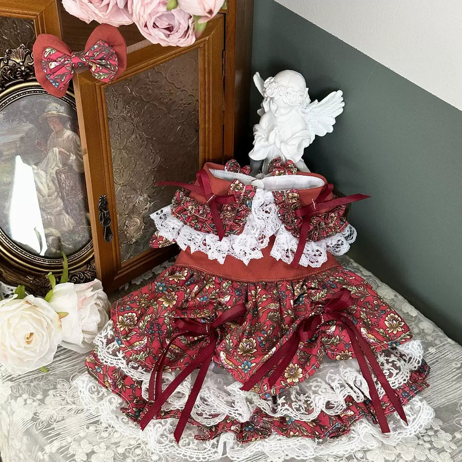 Rust Raspberry Lolita Cat Princess Dress