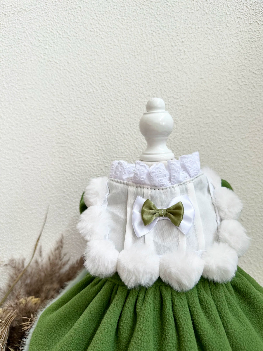Green Fleece Cat Clothes, Cat Winter Clothing for Pets