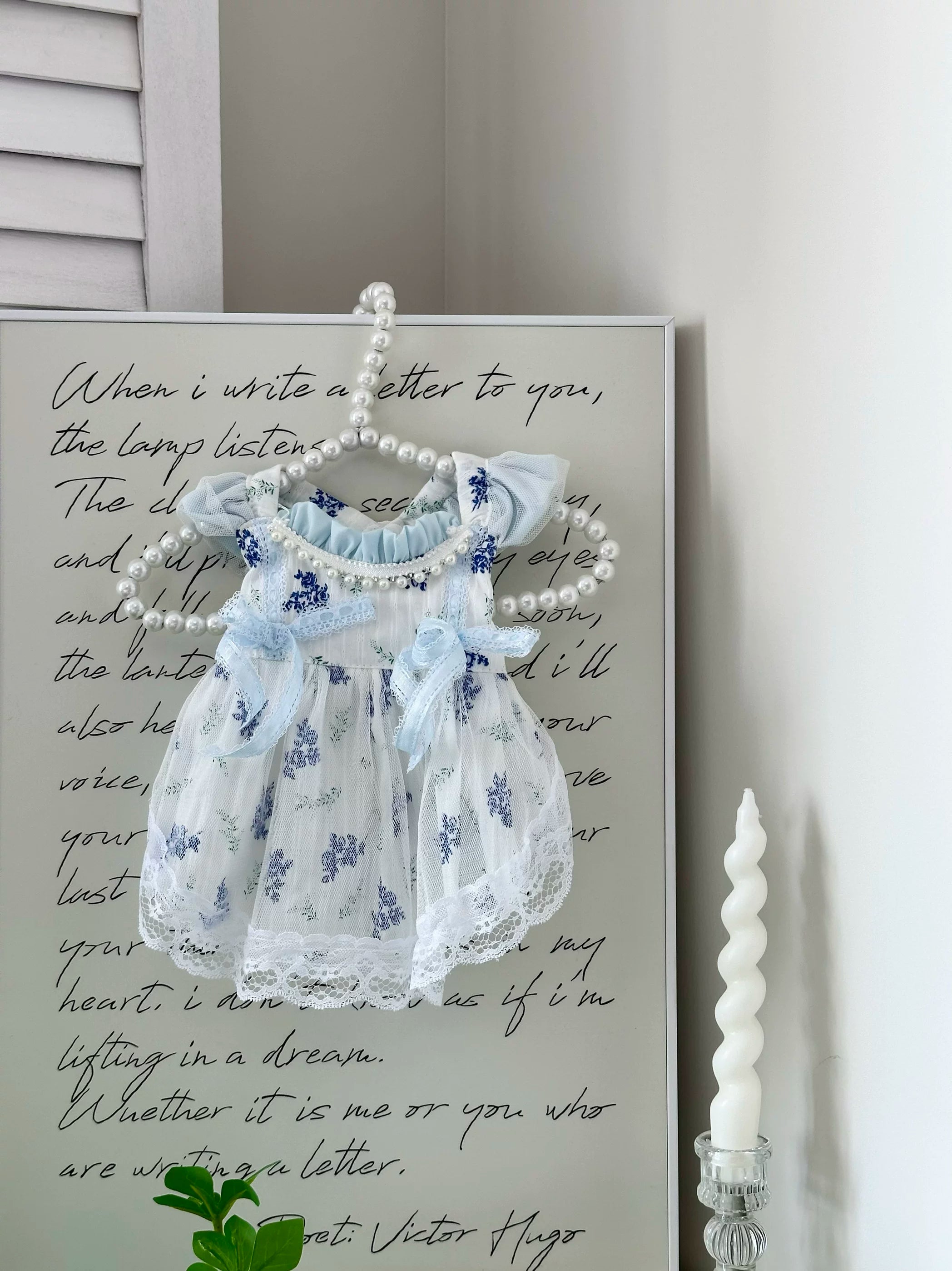 Blue Porcelain Summer Cat Apparel, Clothes for Small Dogs