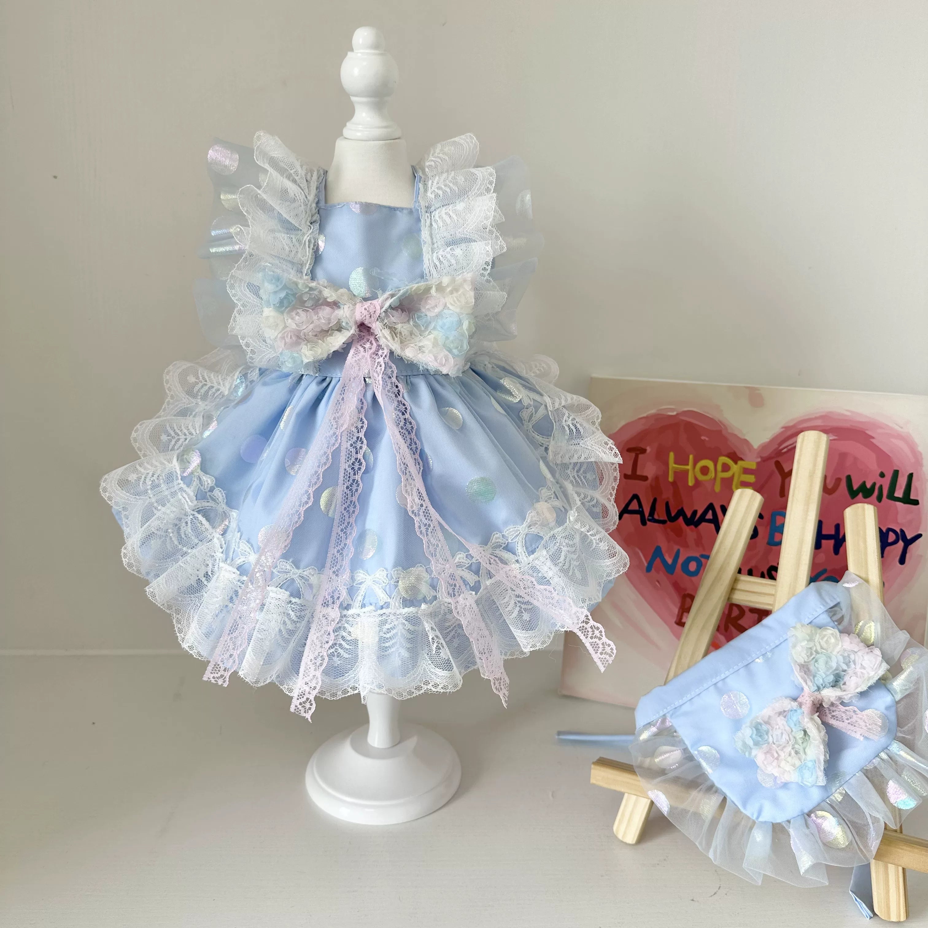 Romantic French Cat Dress, Dog Clothes for Small Dogs
