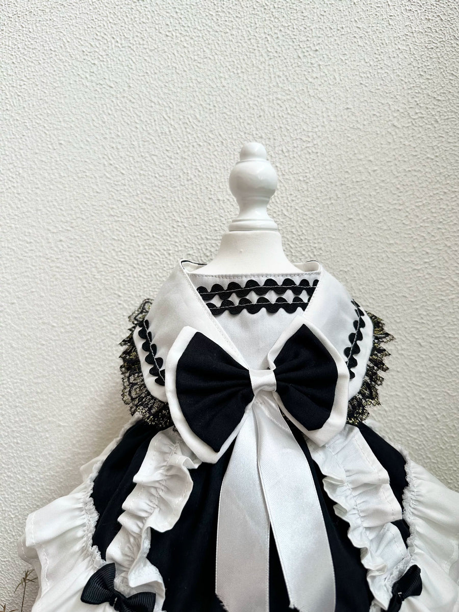 Black White Birthday Party Pet Dress for Cats and Small Dogs - Image 4