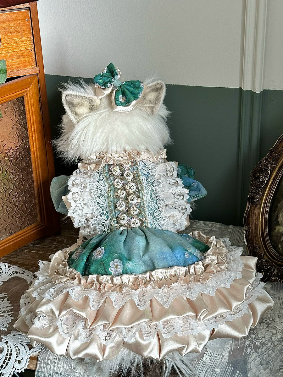 Champagne Water Lily Small Dog Dress, Pet Clothes