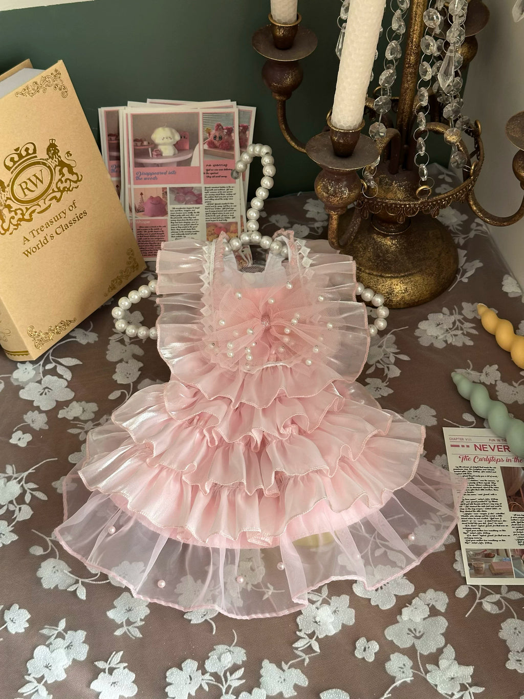 Layered Tulle Pet Dress with Butterfly Detail