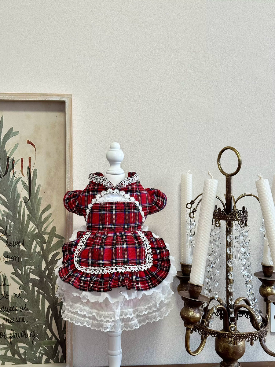 Red Vintage New Year Pet Dress, Cat Outfit - image 11