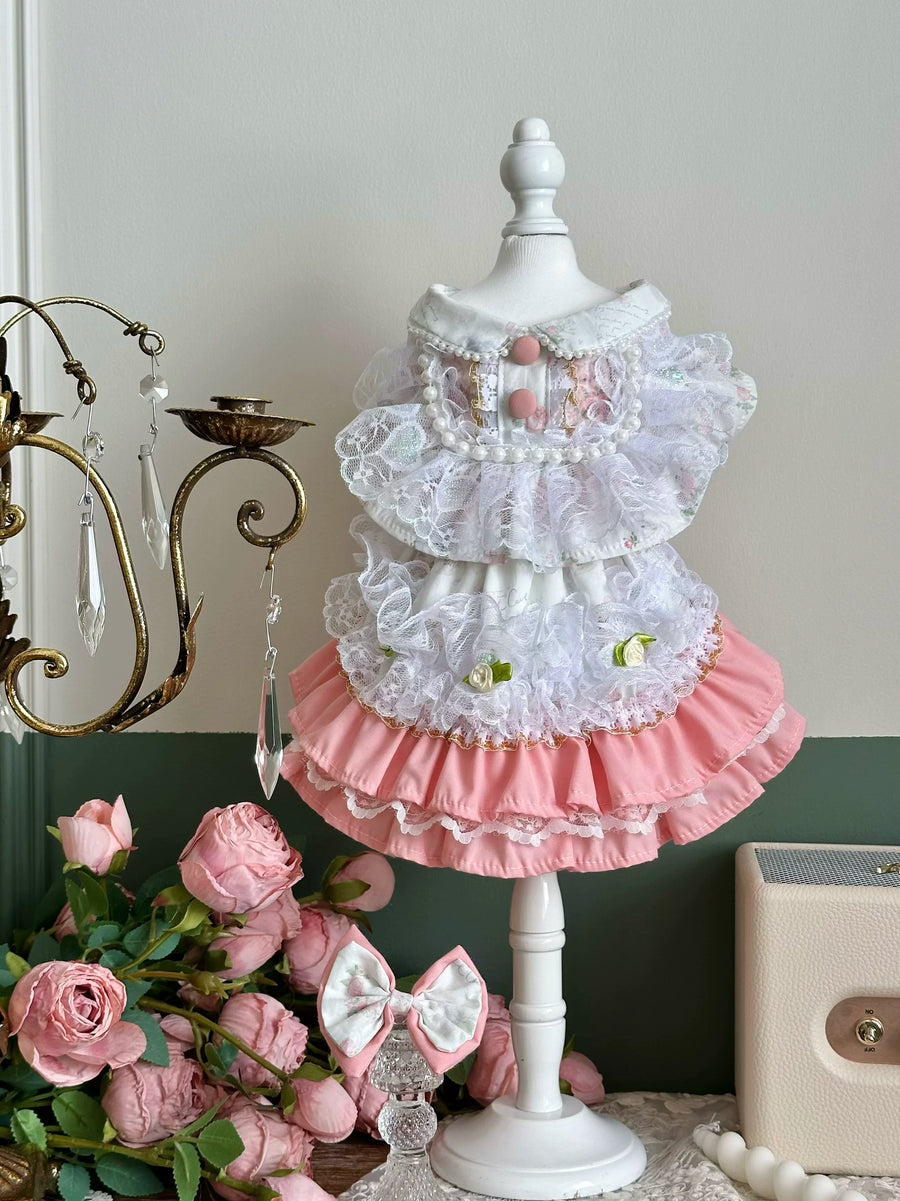 Lace Flower Cat Dress, Small Dog Dress