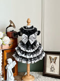 Black Silver Layered Tulle Pet Dress for Dogs and Cats