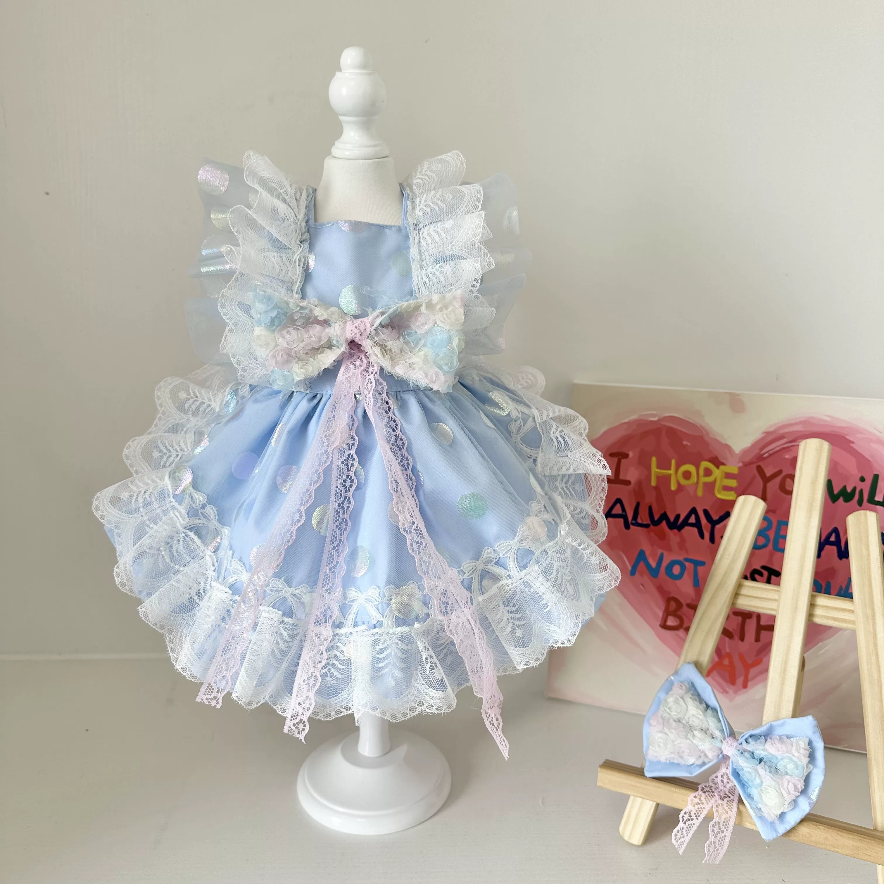 Romantic French Cat Dress, Dog Clothes for Small Dogs