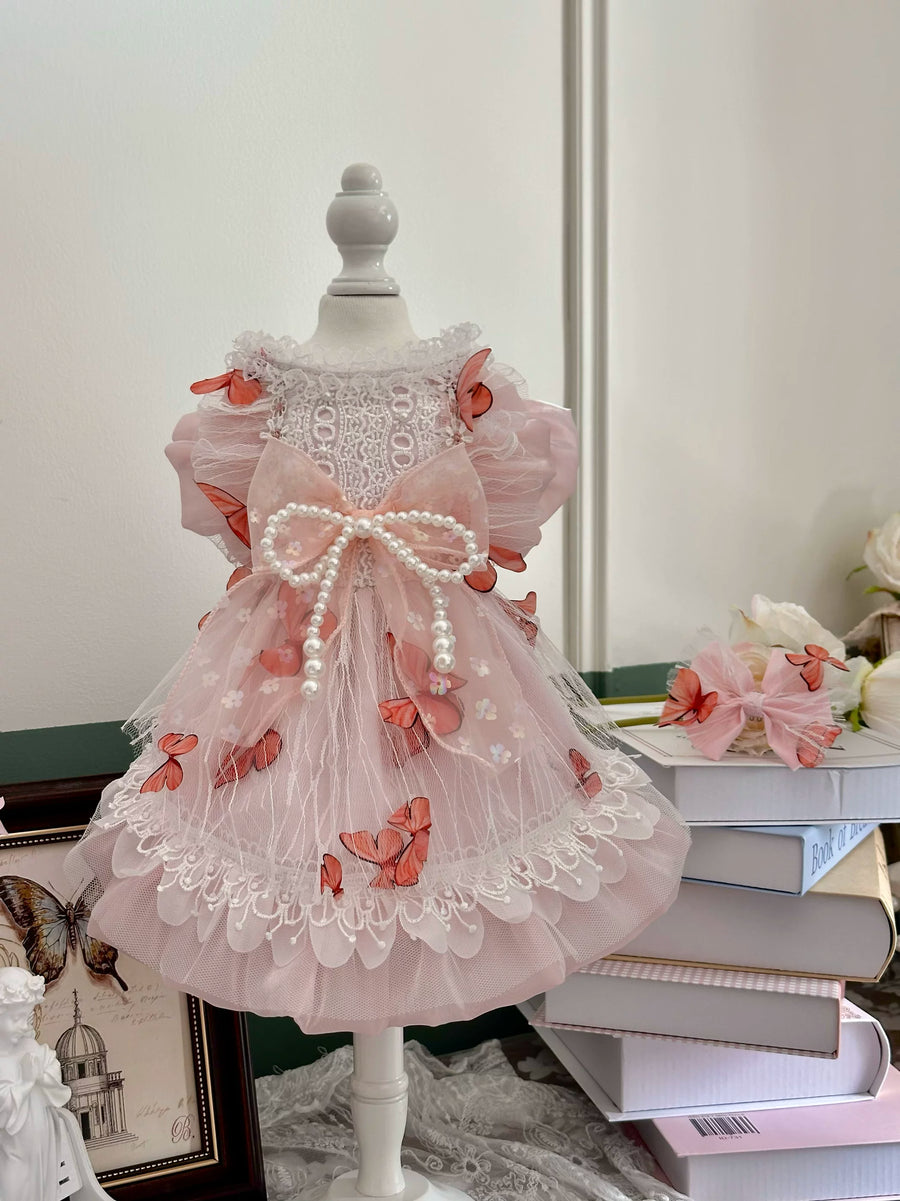 Pearl Butterfly Tulle Pet Party Dress for Cats and Small Dogs - Image 3