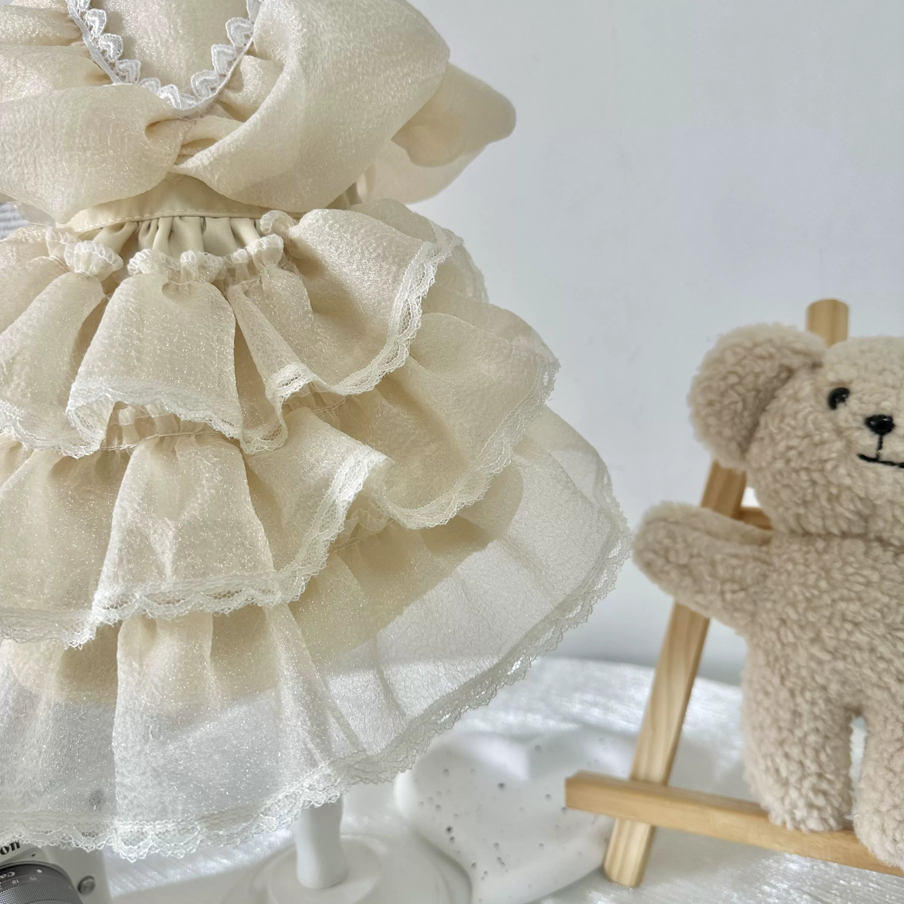 Minimal Korean Lace Cat Dress, Dog Clothes for Small Dogs