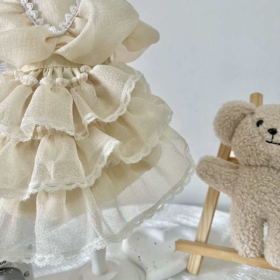 Minimal Korean Lace Cat Dress, Dog Clothes for Small Dogs