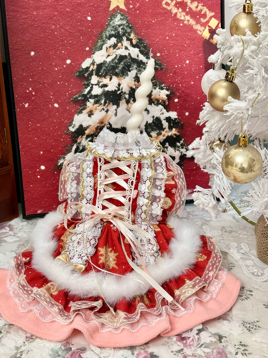 Red Christmas Cat Dress, Dog Christmas Outfit