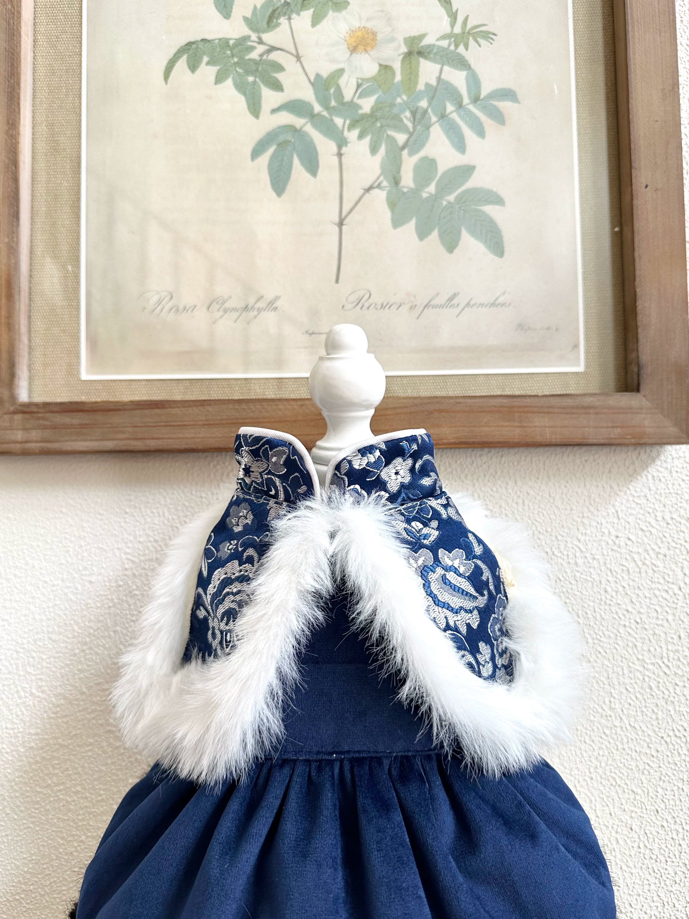 Sapphire Blue Cat Clothes, Cat Winter Clothing Outfit