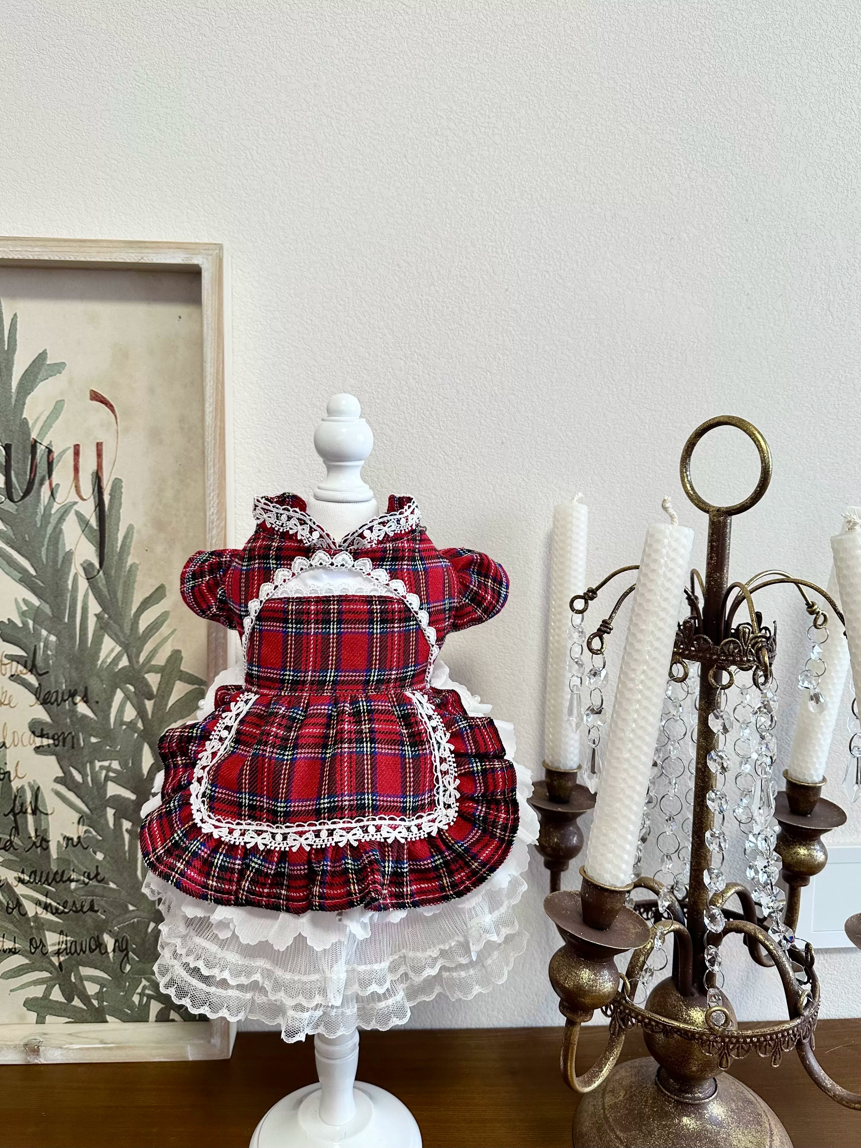 Red Vintage New Year Pet Dress, Cat Outfit - image 8