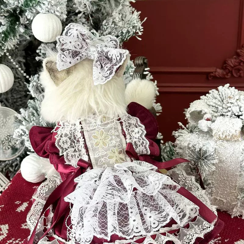 Red White Christmas Cat Outfit, Dog Christmas Outfit