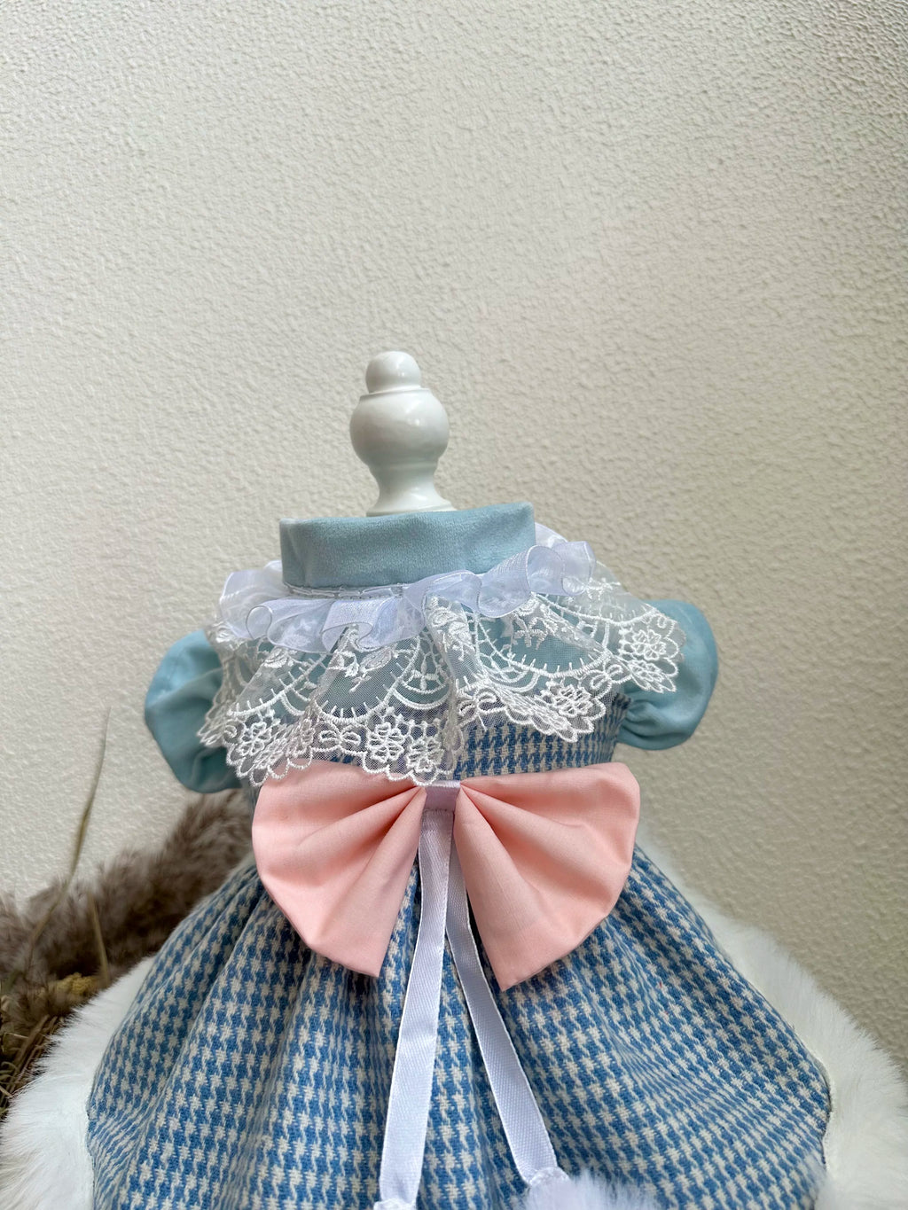 Blue Pom Pom Cat Winter Clothes, Dog Clothes for Small Dogs