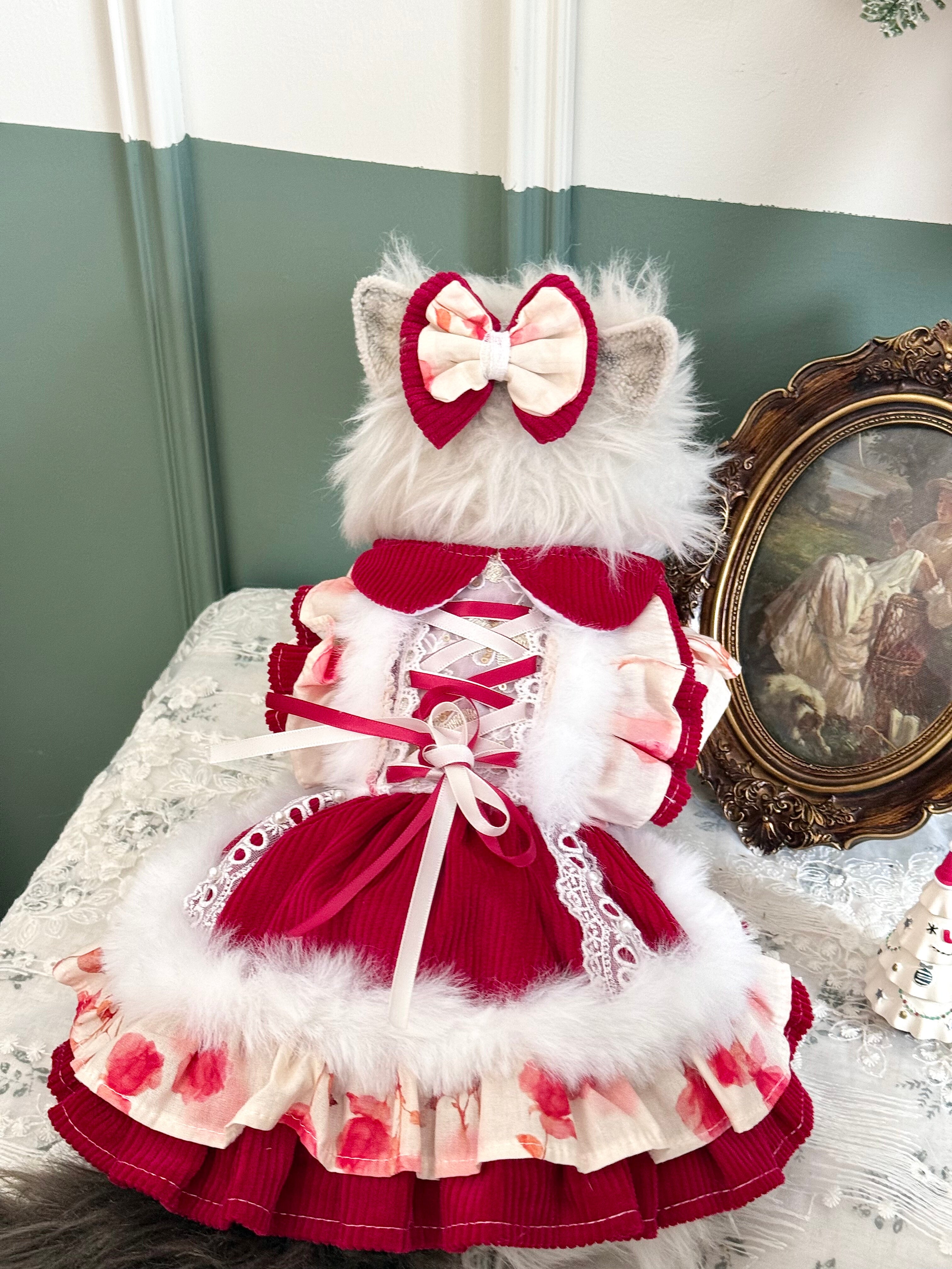 Corduroy New Year Cat Winter Clothes, Dog Outfit