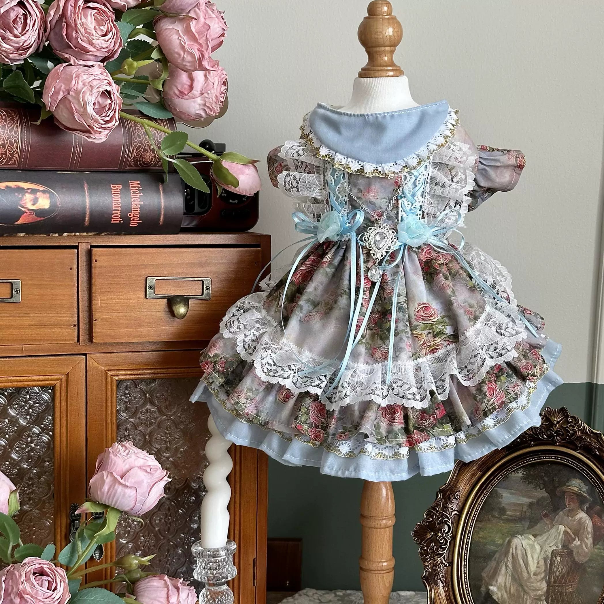 Rose Manor Luxury Cat Dress, Pet Apparel