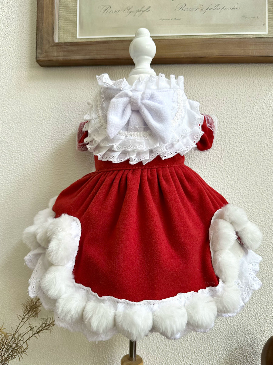 Red White Thermal Cat Clothes, Warm Clothes for Small Dogs