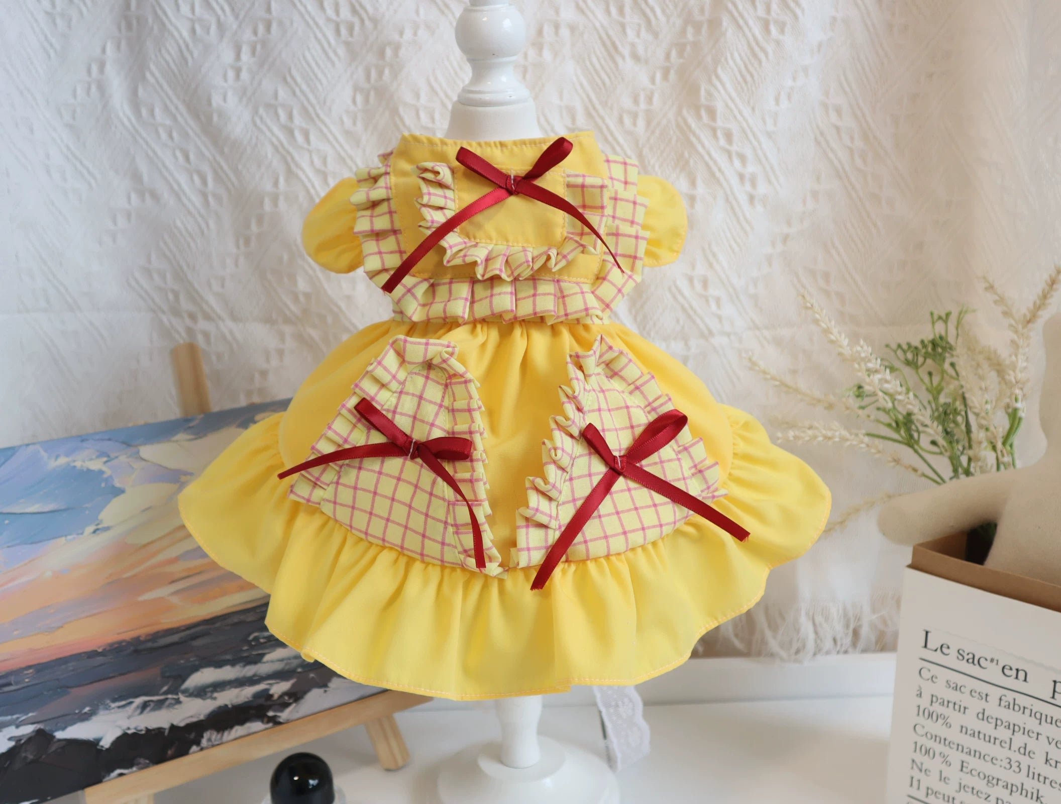 Summer Plaid Puppy Dog Dress, Small Dog Clothes - image 11
