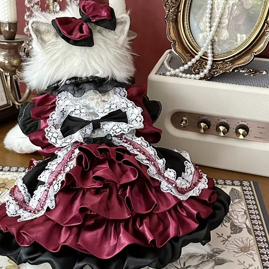 Thorn Rose Birthday Cat Dress, Cat Birthday Outfit