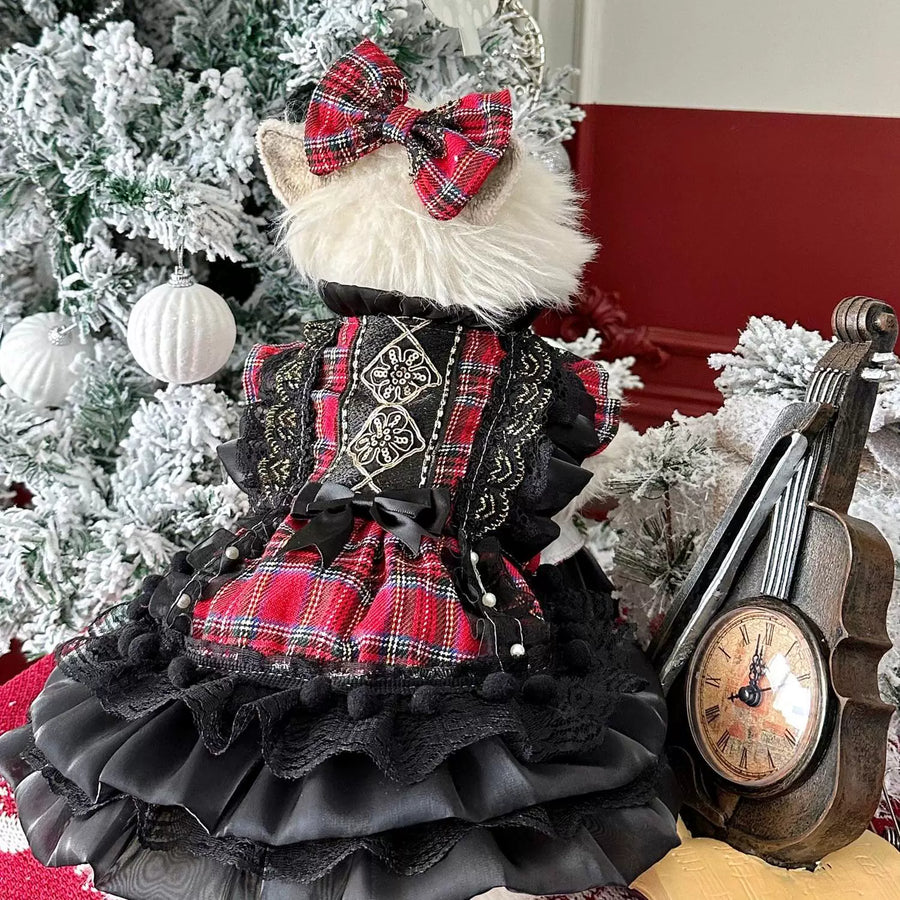 British Plaid Cat Clothes, Dog Christmas Clothes
