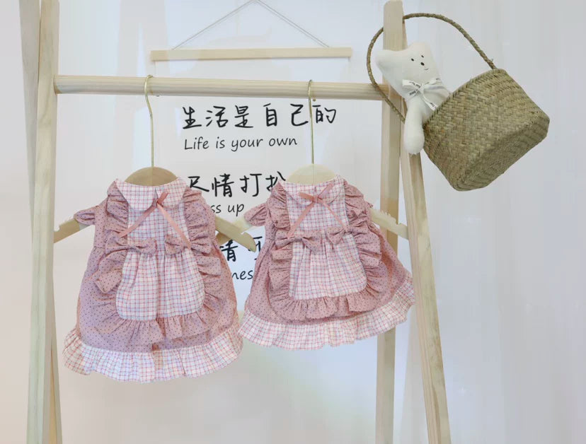 Cotton Floral Cat Dress, Cute Dog Clothes for Small Dogs