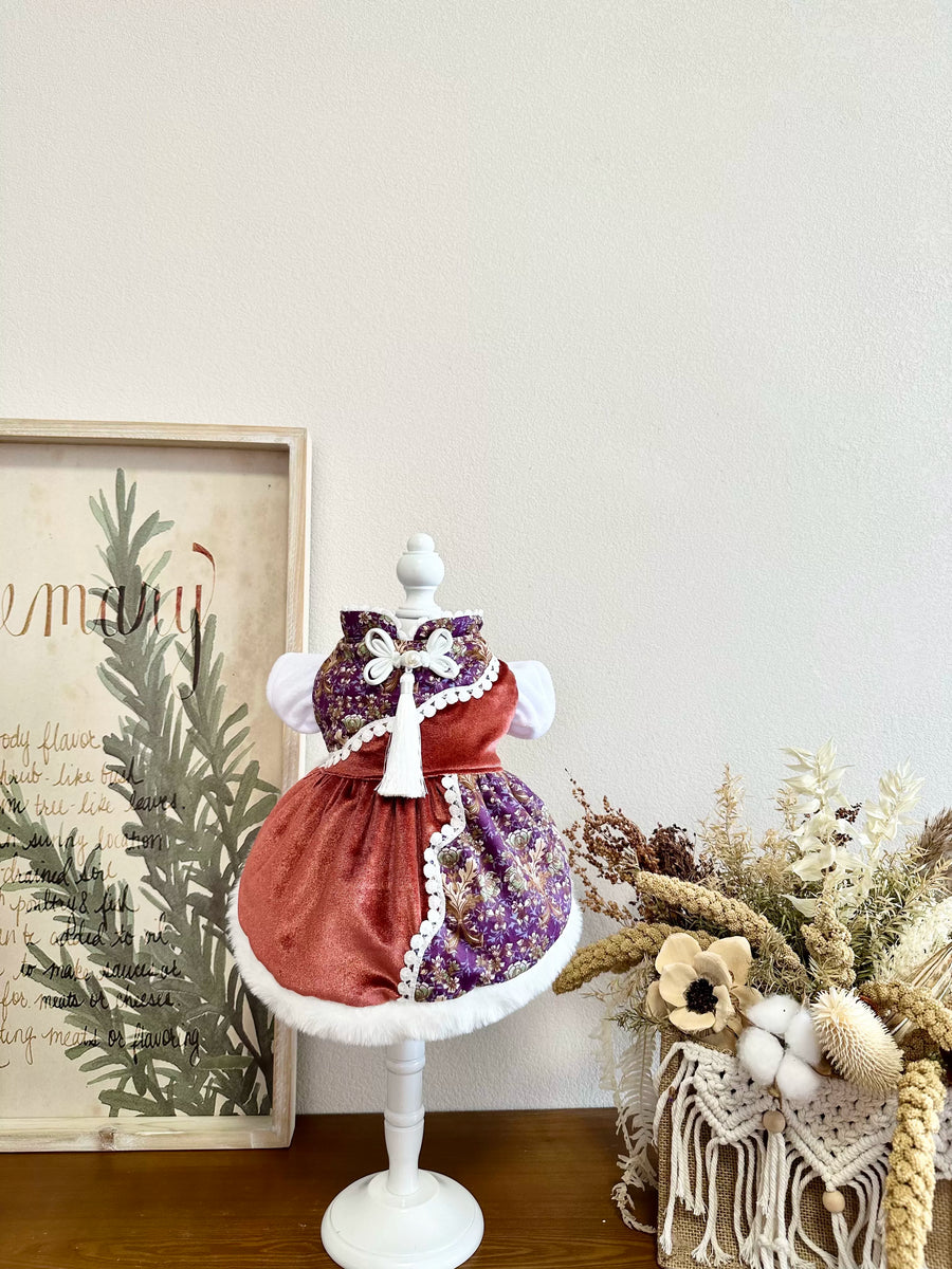 Floral Chinese Tang Cat Apparel, Cat Clothes - image 2