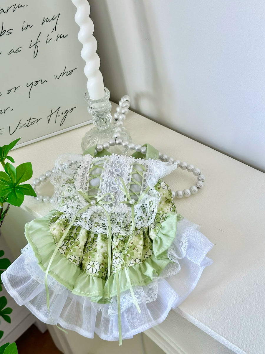 Yellow Green Picnic Pet Clothes, Cute Dog Clothes