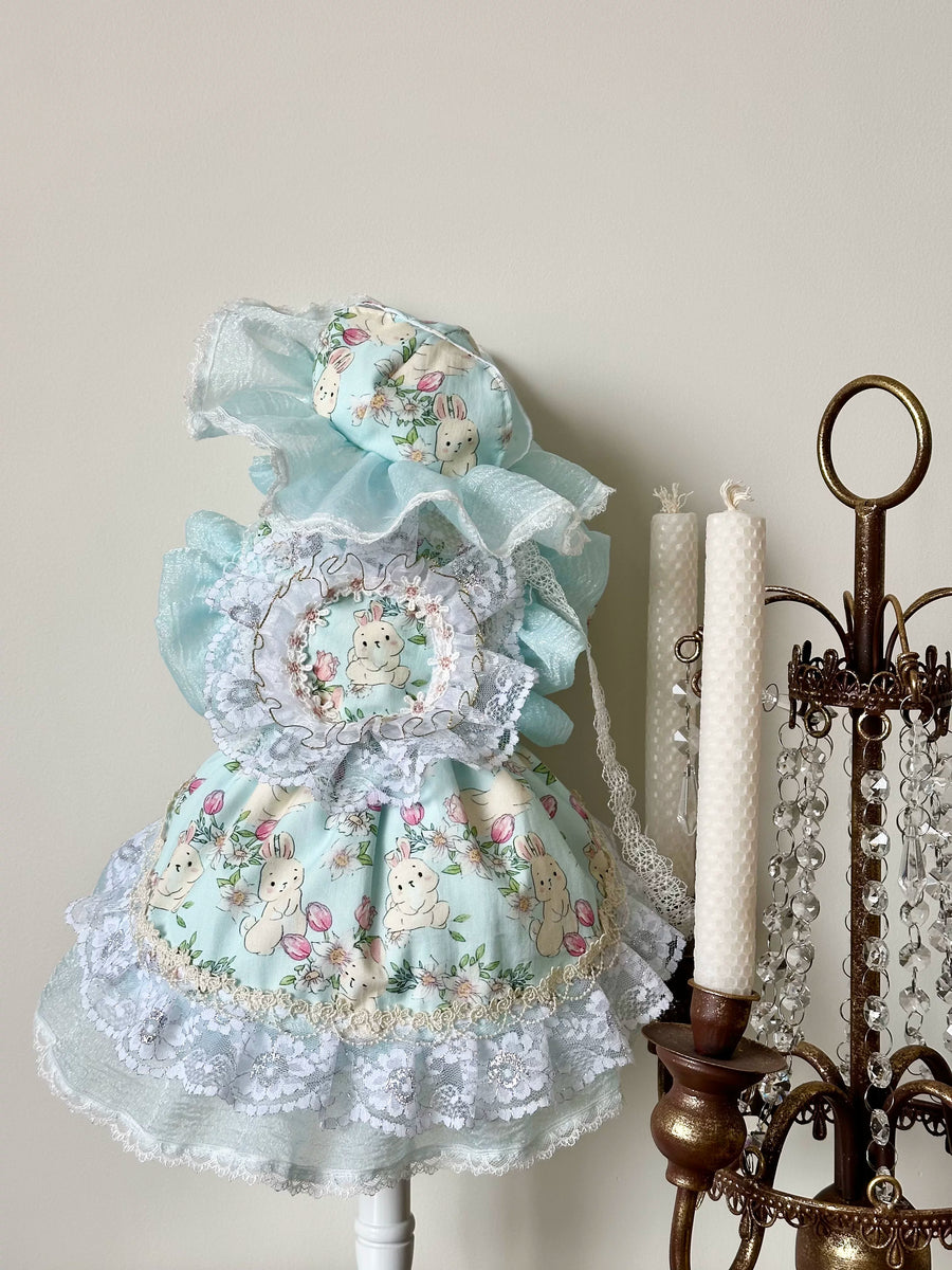 Blue Bunny French Lace Cat Clothes, Pet Apparel - image 9