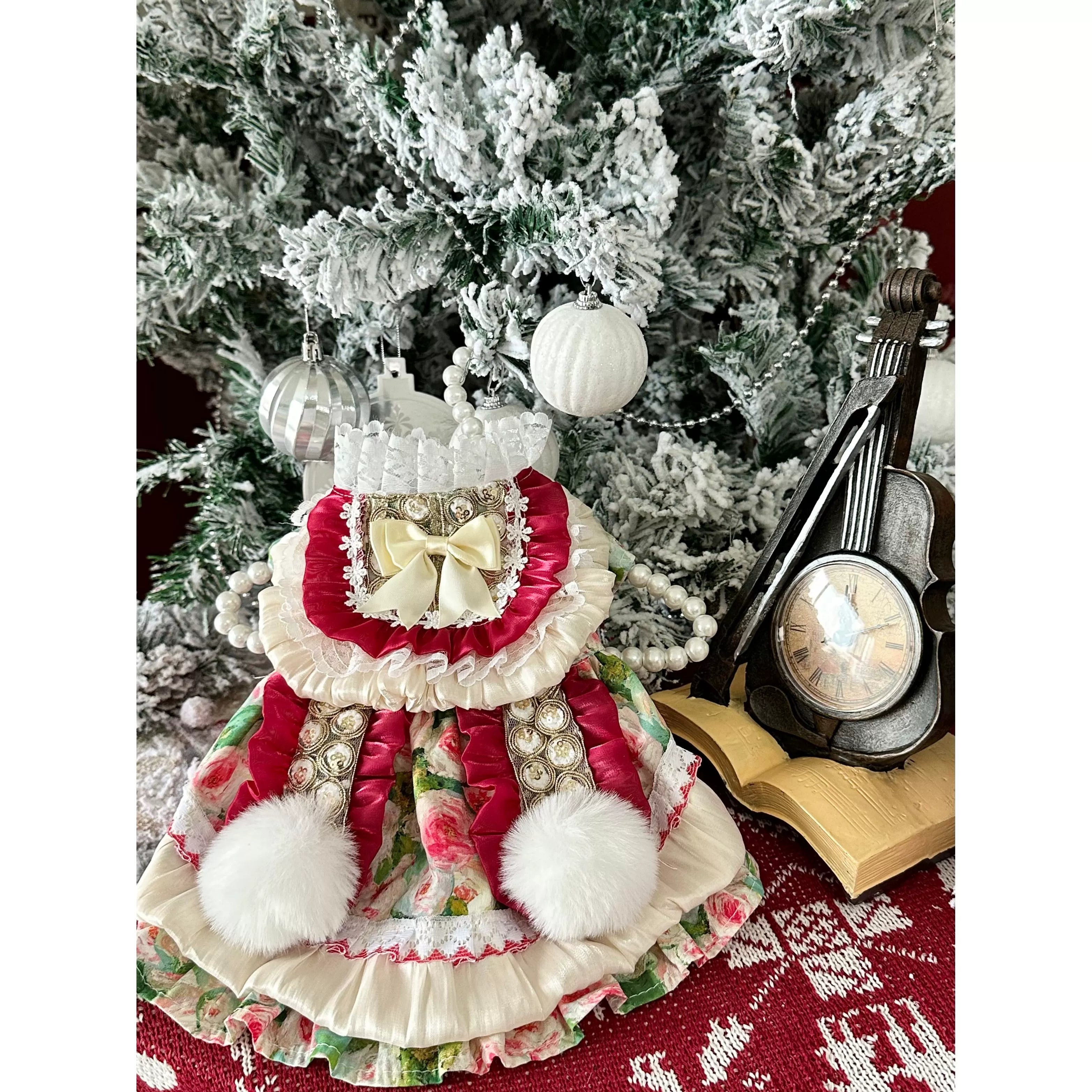 Watermelon Pom Cute Cat Clothes, Small Dog Dress