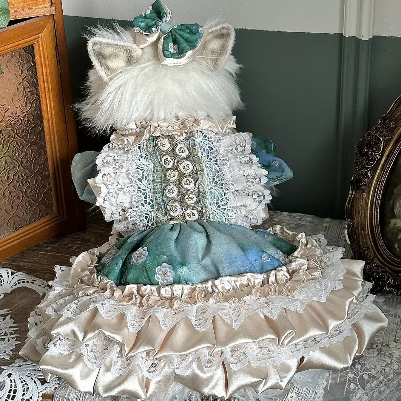 Champagne Water Lily Small Dog Dress, Pet Clothes