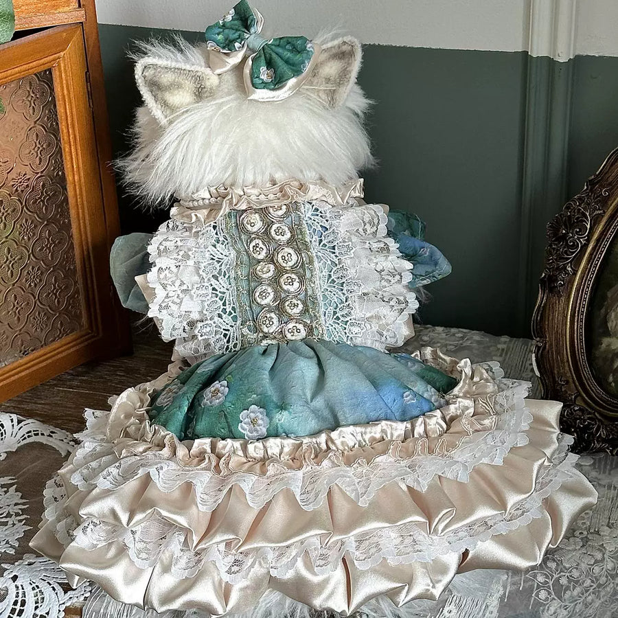 Champagne Water Lily Small Dog Dress, Pet Clothes