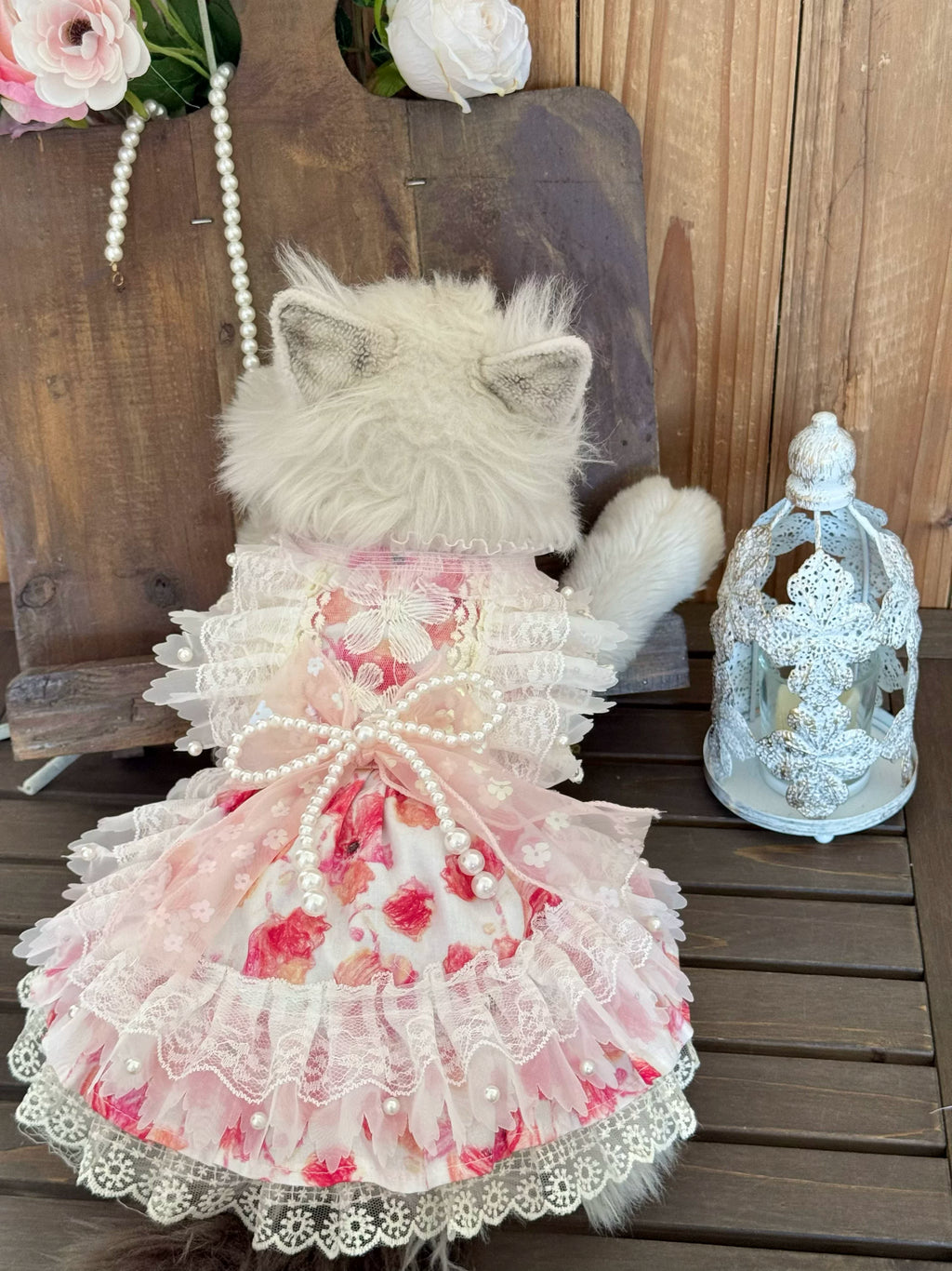 Sweet Embroidered Lace Pet Dress for Small Dogs