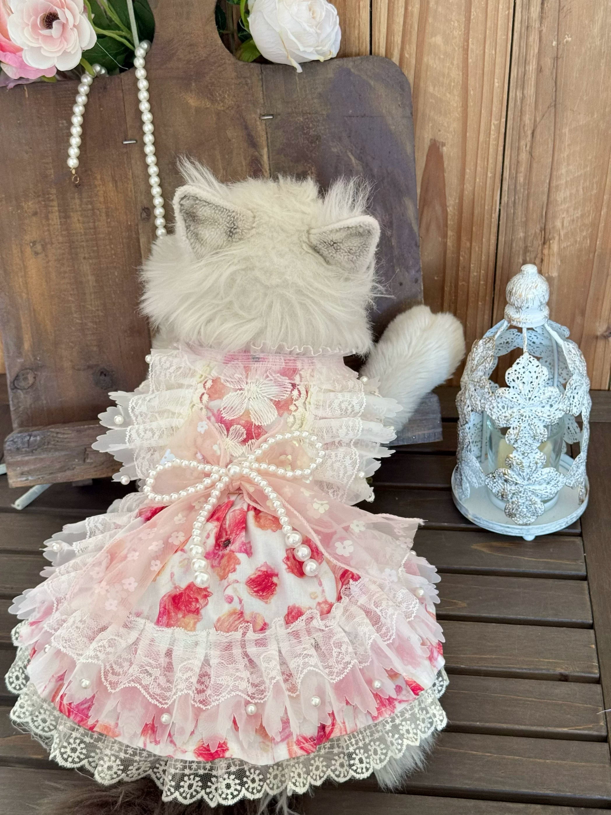 Sweet Embroidered Lace Pet Dress for Small Dogs