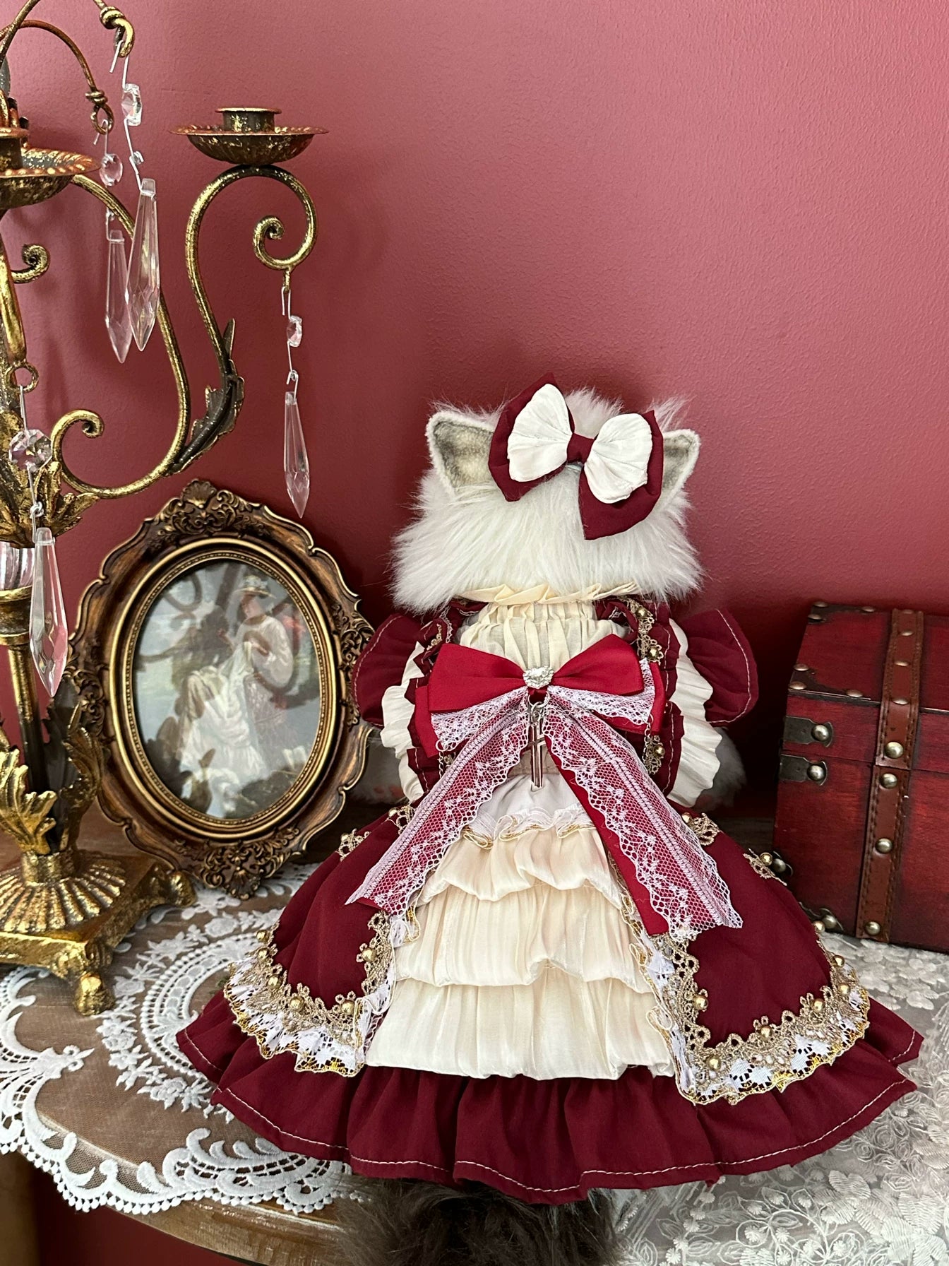 Shimmering New Year Cat Dress, Dog Clothes for Small Dogs