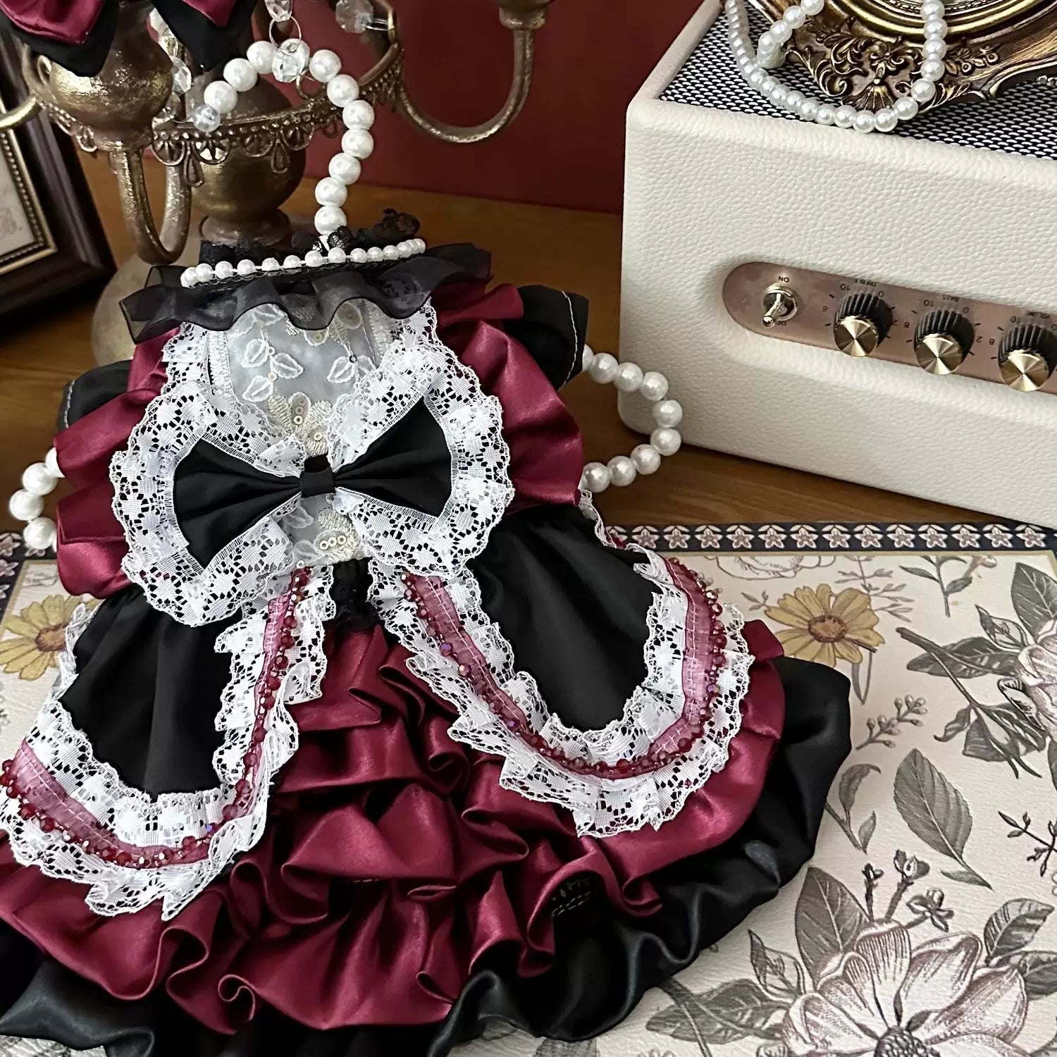 Thorn Rose Birthday Cat Dress, Cat Birthday Outfit