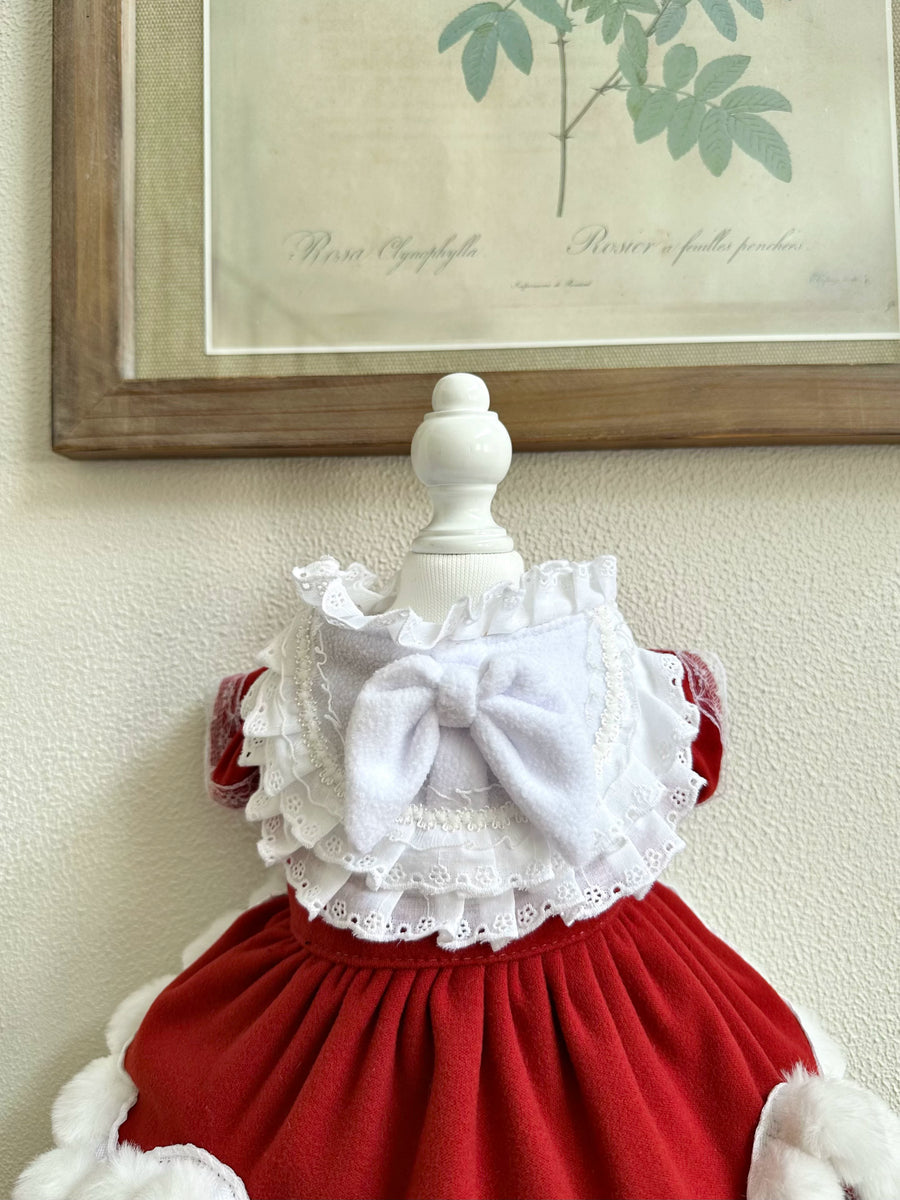 Red White Thermal Cat Clothes, Warm Clothes for Small Dogs