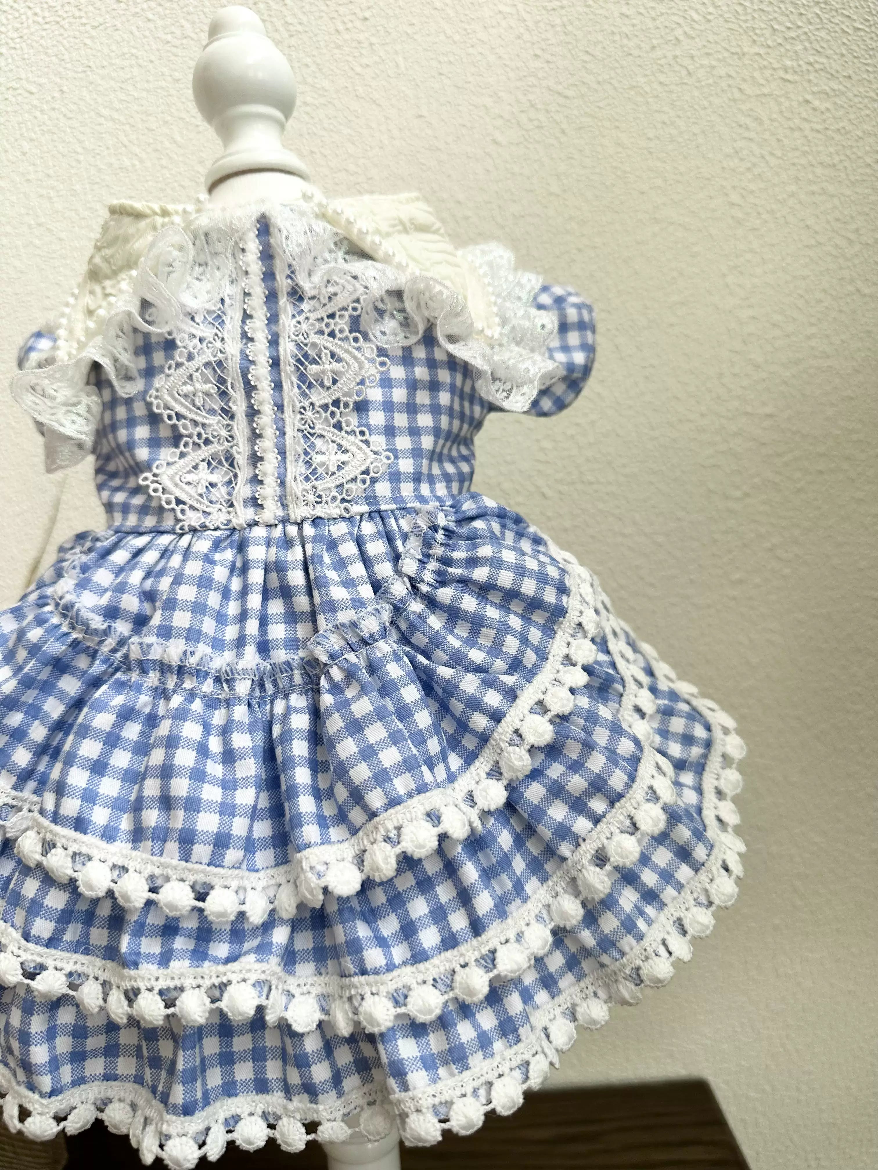 Ocean Blue Pearl Cat Dress, Cute Dog Clothes Party Outfit